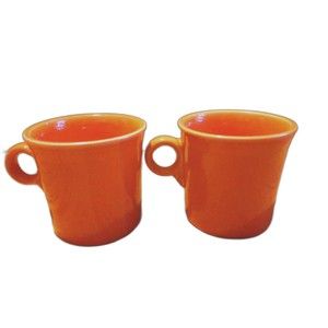 Set of Two FiestaWare Discontinued Mugs Cups Fiesta HLC Orange